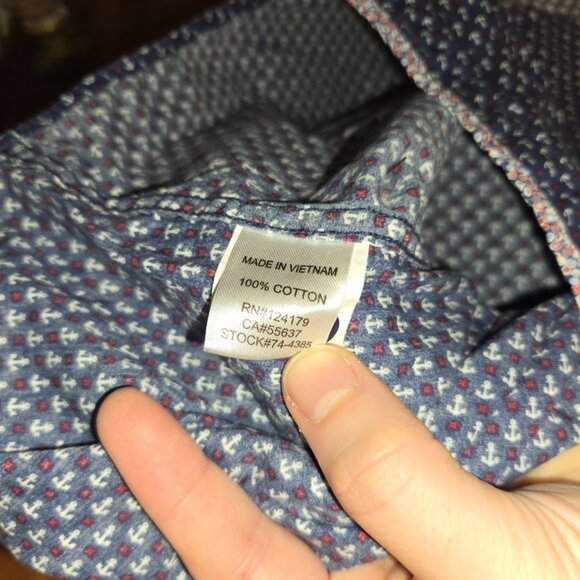Johnston Murphy Geometric Anchors Short Sleeve Button Up Shirt Mens XL LOT OF 2 - Picture 13 of 13